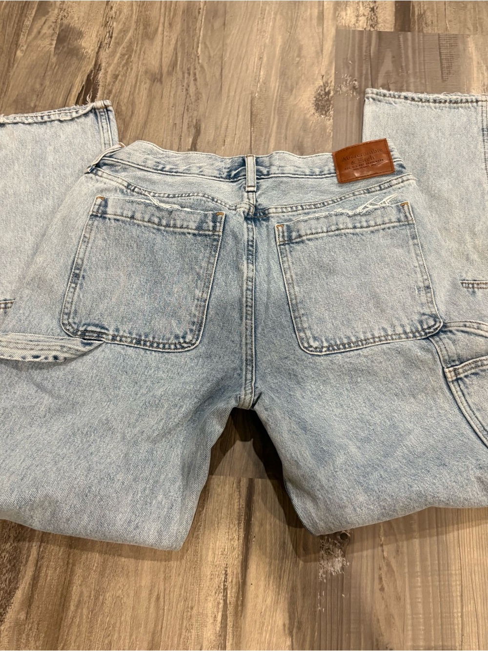 Abercrombie & Fitch Men's Double Knee 90’s Loose Blue Jeans 31x32 - Picture 6 of 9